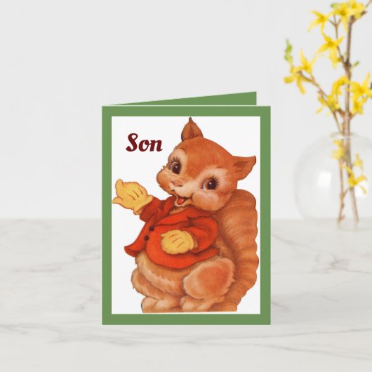 息子のクリスマス カード (黄色い花)