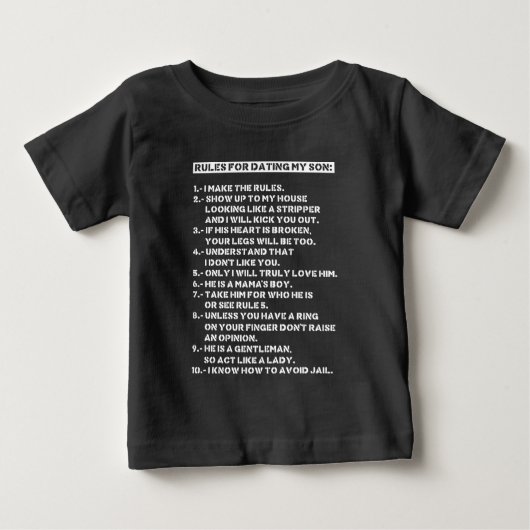 息子のデートルール ベビーTシャツ (正面)