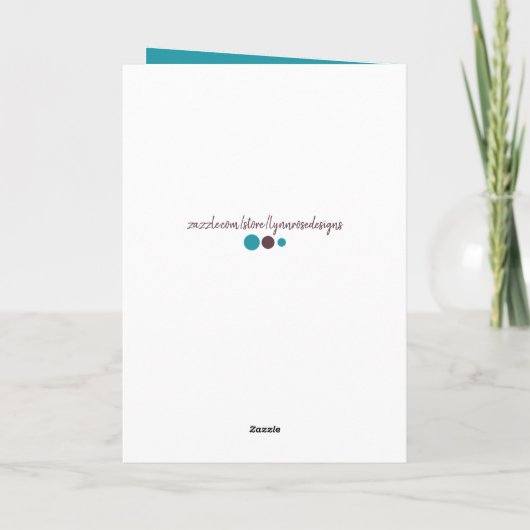 息子のブラウンとターコイズの誕生日を持って幸運 カード (裏面)