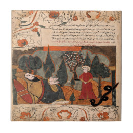 息子のヘビの物語 インド・ルネサンス寓話 タイル