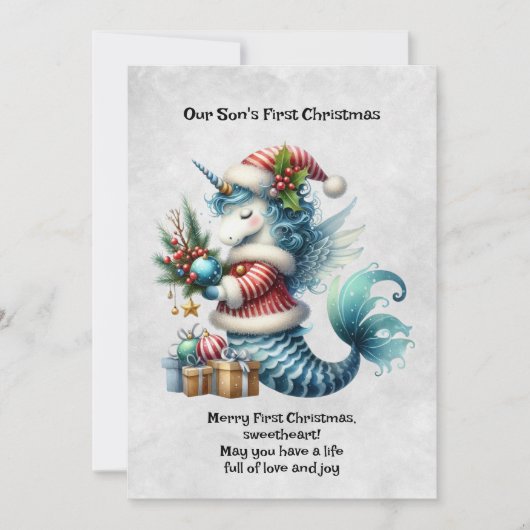 息子の初めてのクリスマス シーズンカード (正面)