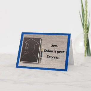 息子の卒業式の折り畳んだグリーティングカード カード