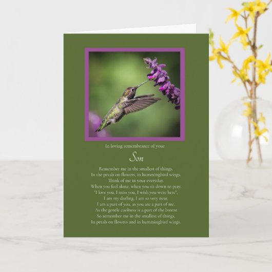 息子の命日 カード (黄色い花)