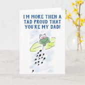 息子の娘タダポールカエルからの父の日かわいい カード (黄色い花)