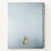 息子の形見へのかわいい青い写真 ノートブック (裏面)