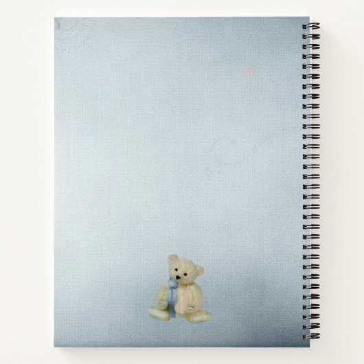 息子の形見へのかわいい青い写真 ノートブック (裏面)