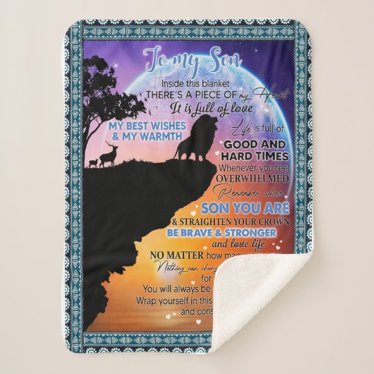 息子の恋人 |私の息子に私のハートの一部がある シェルパブランケット (正面)