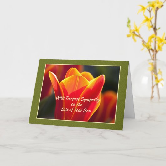 息子の悔やみや弔慰、宗教、キリストの光の喪失 カード (黄色い花)