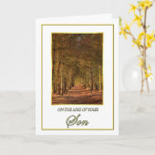 息子の松道カードの紛失に関する悔やみや弔慰 カード (黄色い花)