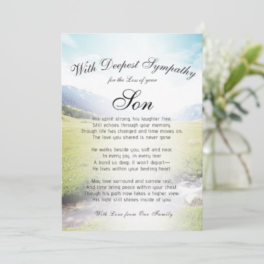 息子の死を記念して カード (スタンド正面)