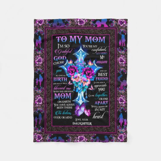 息子の母の毛布に母の毛布 フリースブランケット (正面)