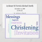息子の洗礼/ baptism 招待状 (正面/裏面)