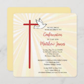 息子の確認クロス鳩金ゴールド光線 招待状 (正面/裏面)