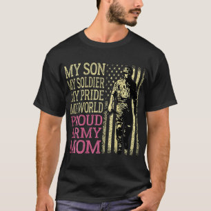息子の私の兵士の英雄誇りを持った軍母アメリカ軍隊 Tシャツ
