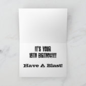 息子の第16誕生日、白、青及び黒 カード (内部)