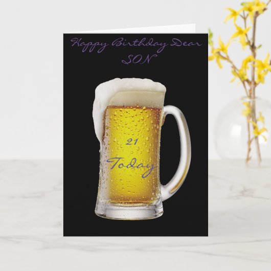 息子の第21挨拶状 カード (黄色い花)