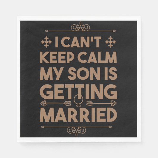 息子の結婚 独身最後の夜 披露宴 スタンダードランチョンナプキン (正面)