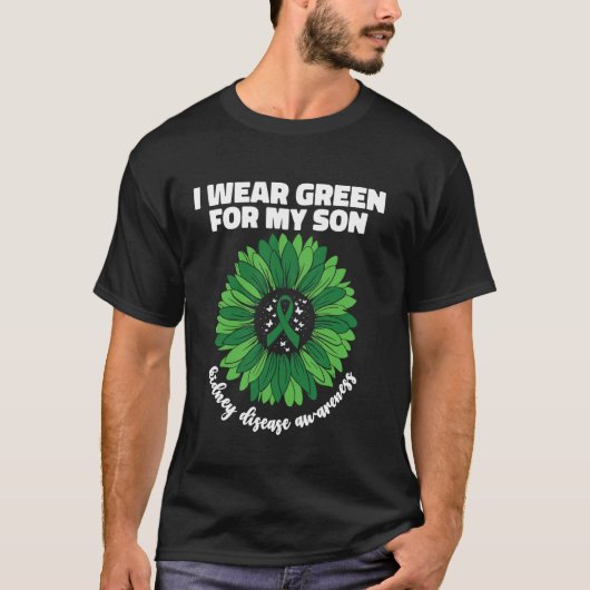 息子の腎臓病啓発のためグリーンを身に着けています C Tシャツ (正面)