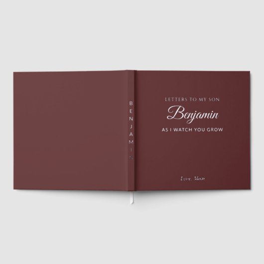 息子の記念パーソナライズされた日記への手紙 ゲストブック (全面)