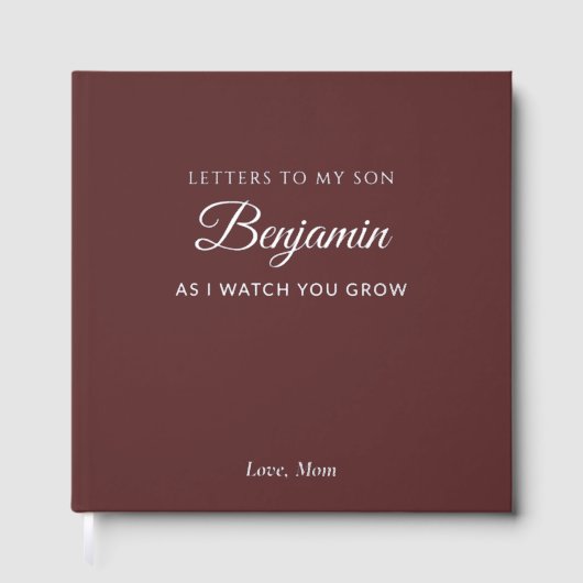 息子の記念パーソナライズされた日記への手紙 ゲストブック (正面)