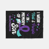 息子の記憶における自殺防止認識度 フリースブランケット (正面(横))