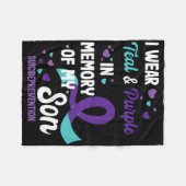 息子の記憶における自殺防止認識度 フリースブランケット (正面(横))