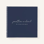 息子の記憶遺産へのネイビーブルーレター ノートブック (正面)