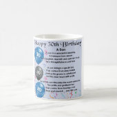 息子の詩-第30誕生日のデザイン コーヒーマグカップ (中央)