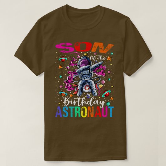 息子の誕生日宇宙飛行士の男の子宇宙テーマ子供 Tシャツ (デザイン正面)