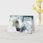 息子の誕生日、アラビアのスピリットホース カード (黄色い花)