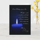 息子の誕生日・ブルーキャンドルを思い出して カード (黄色い花)