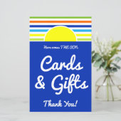 息子の赤ちゃん来シャワーのカードとギフト (スタンド正面)