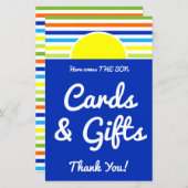 息子の赤ちゃん来シャワーのカードとギフト (正面/裏面)