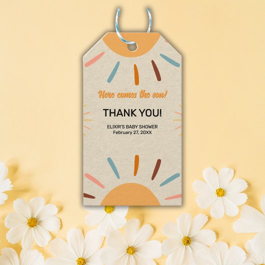 息子の赤ちゃん来シャワーのミニマル工芸 ギフトタグ