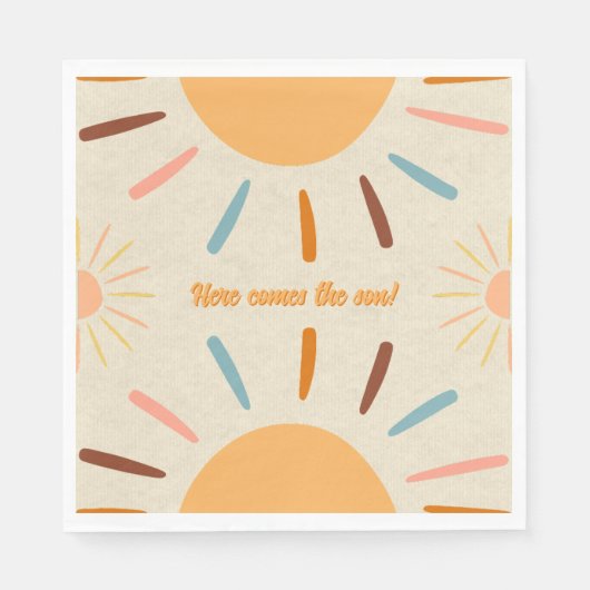 息子の赤ちゃん来シャワーのミニマル工芸 スタンダードランチョンナプキン (正面)