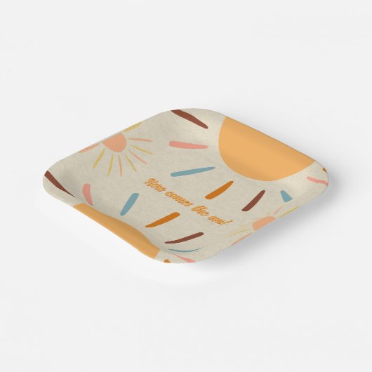 息子の赤ちゃん来シャワーのミニマル工芸 ペーパープレート (傾斜あり)