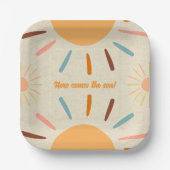 息子の赤ちゃん来シャワーのミニマル工芸 ペーパープレート (正面)