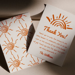 息子の赤ん来坊のシャワーに手を引いた サンキューカード