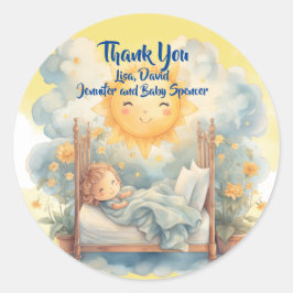 息子の赤来ちゃんシャワーありがとう ラウンドシール