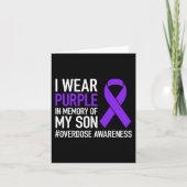 息子の過剰摂取の記憶と意識のために紫を着る カード (正面)