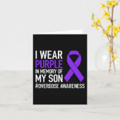 息子の過剰摂取の記憶と意識のために紫を着る カード (黄色い花)