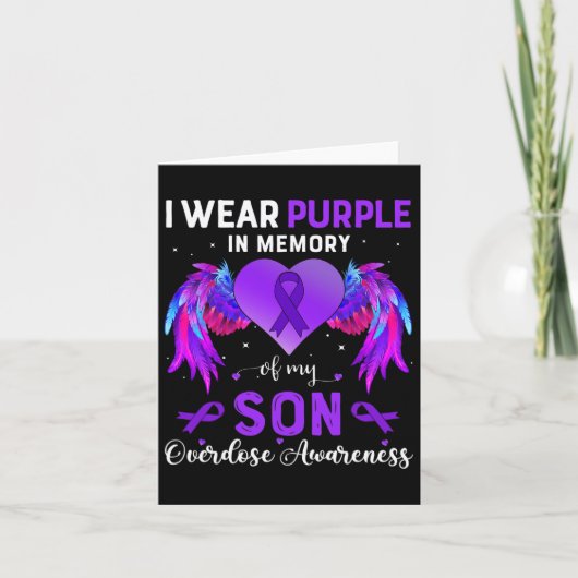 息子の過剰摂取を悼んで紫を着る カード (正面)