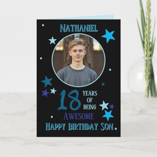 息子の18歳の誕生日カード（写真1枚） カード (正面)