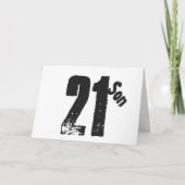 息子の21歳の誕生日、白と黒。 カード (正面)