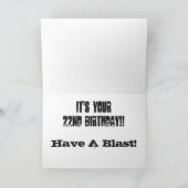 息子の22歳の誕生日、白と黒。 カード (内部)