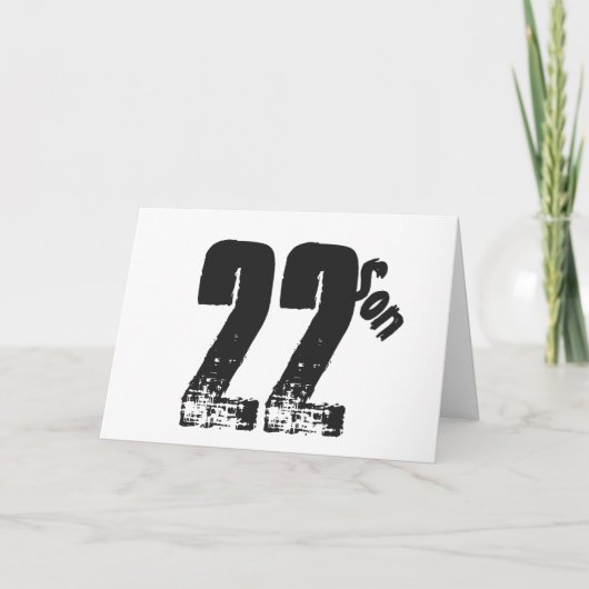 息子の22歳の誕生日、白と黒。 カード (正面)