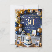 息子の30歳の誕生日カード 招待状 (正面)