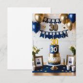 息子の30歳の誕生日カード 招待状 (正面/裏面)