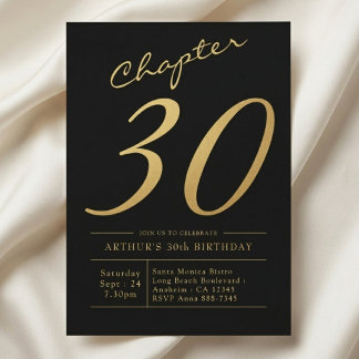 息子の30歳の誕生日 ブラックゴールドパーティー 招待状