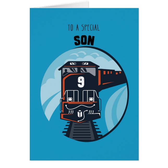 息子の9歳の誕生日電車, 小さな少年, 青 (正面)